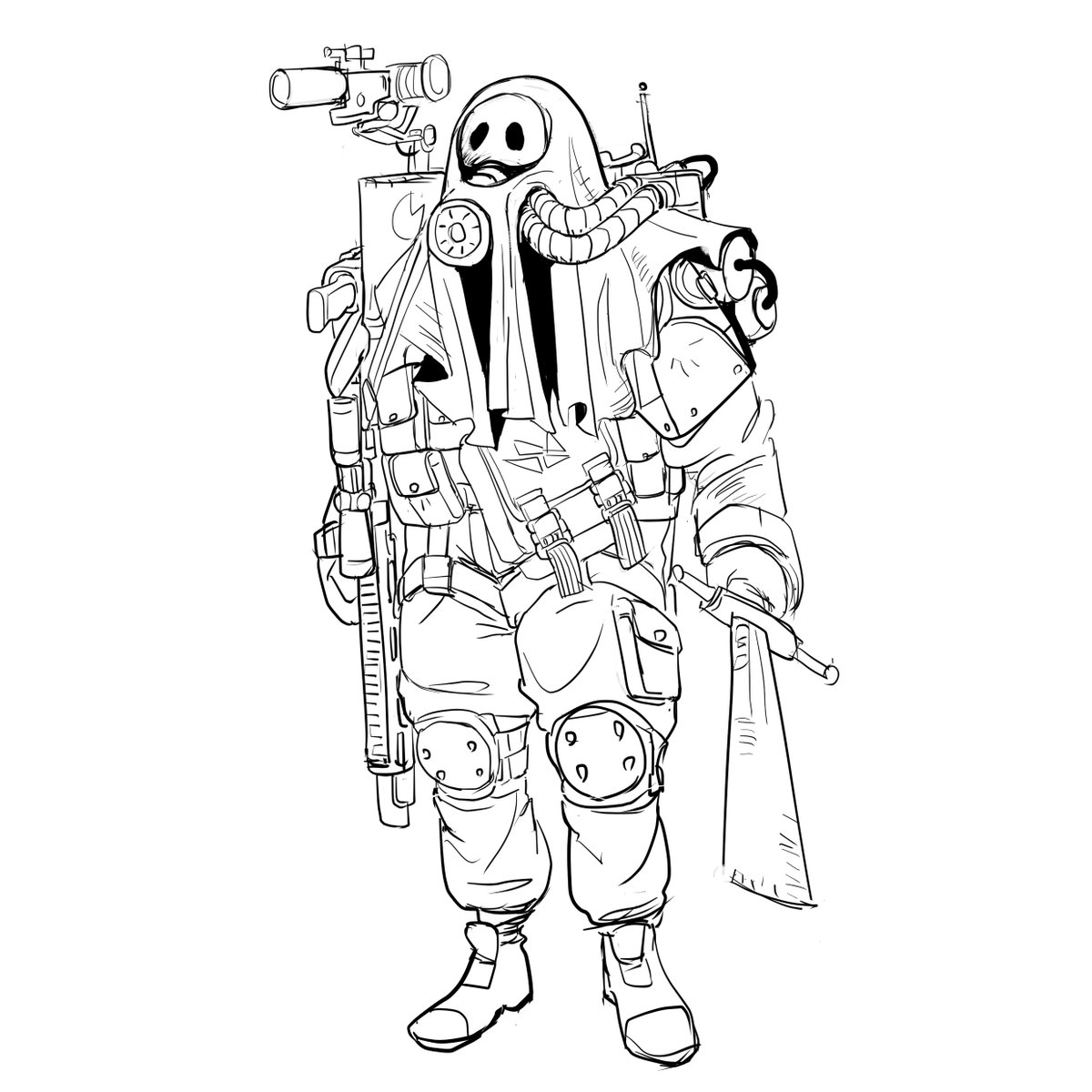 Mercenary concept. I tried to make them extremely decked out. Even equipped better than the space saxons.