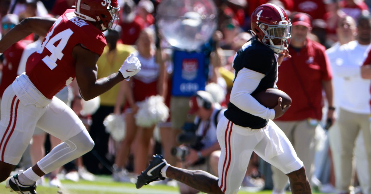 Quick observations from #Alabama’s A-Day Game, which saw the Tide offense beat the defense 34-28. Story (On3+) ➡️ on3.com/teams/alabama-…