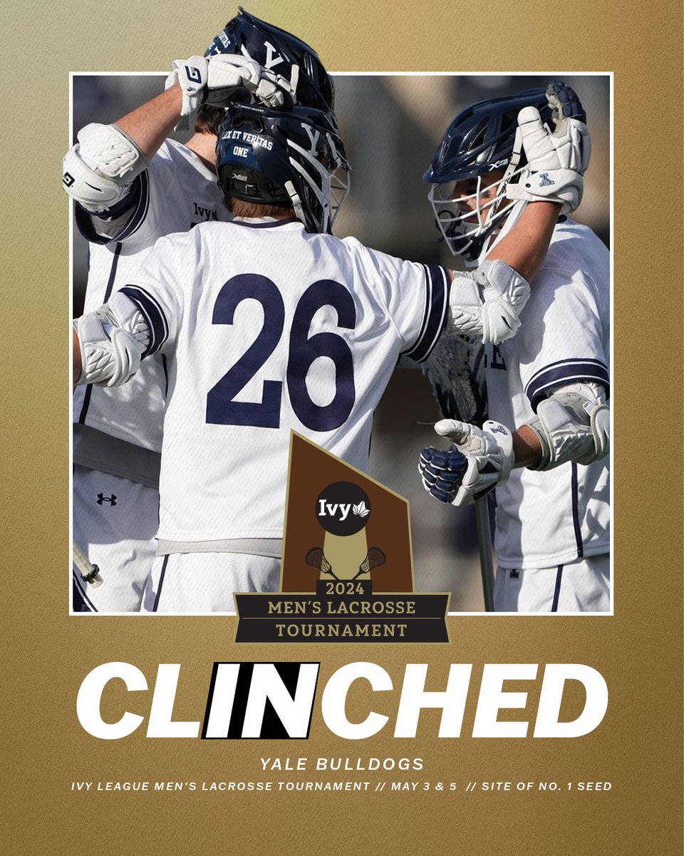 THE BULLDOGS ARE BACK. @YaleLacrosse clinches a spot in the Ivy League tournament with its win over Dartmouth this afternoon. The Bulldogs are making their 13th consecutive appearance in the tournament. 🌿🥍 🔗 » ivylg.co/24MLAXTourname…