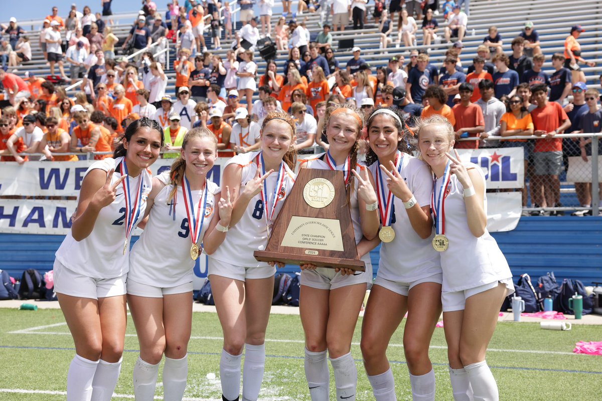 Congrats to these <a href="/wakelandgsoc/">Wakeland Girls Soccer</a> for being 2X State Champs. 2022 and 2024! #2XStateChamp #wakelandhighschool #wakelandsoccer