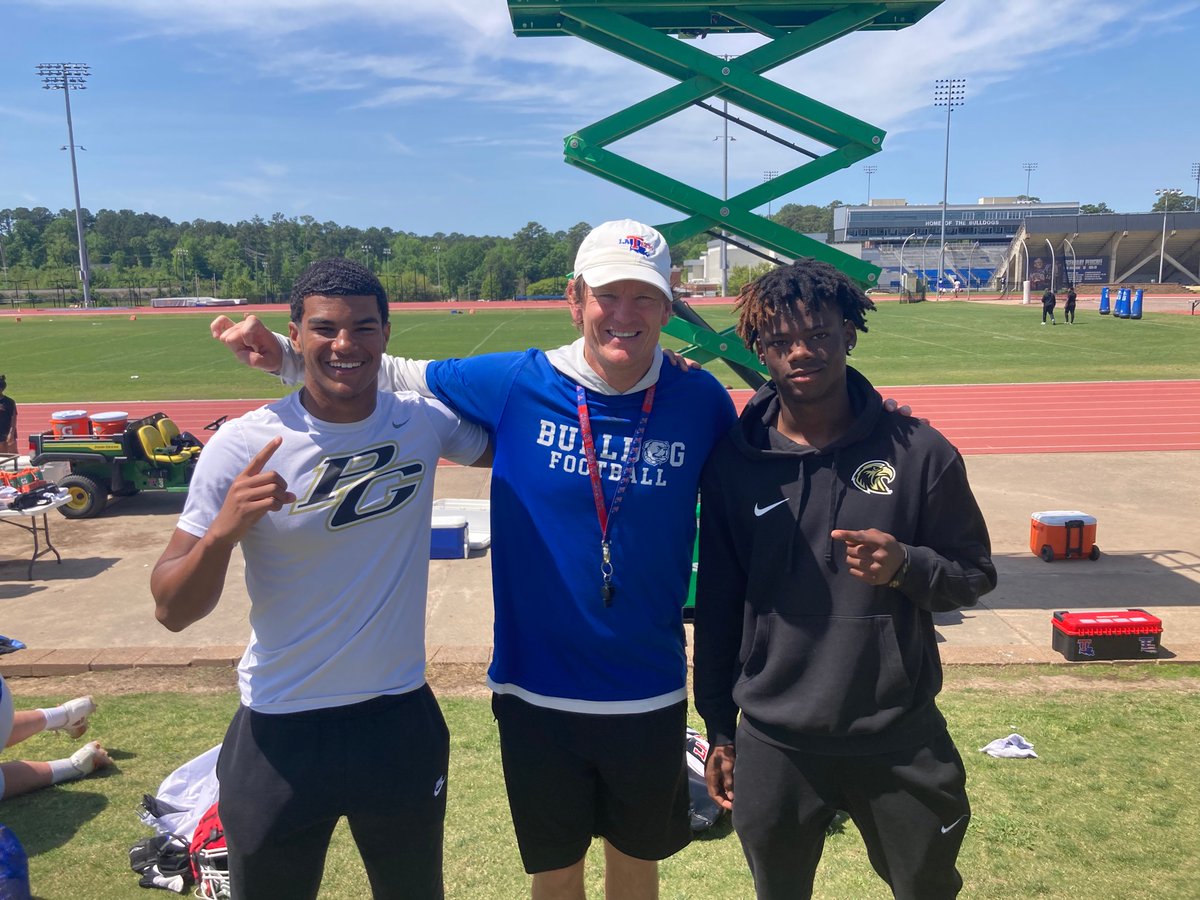 Had a great time @LATechFB with @_officialrich & @jaidunscales! Thank you for having us out @SCumbie_LaTech