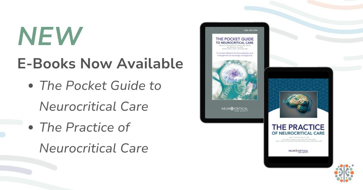 Our publications 'The Pocket Guide to Neurocritical Care' & 'The Practice of Neurocritical Care' are now available as e-books! This new, accessible format will allow you to reference these #neurocriticalcare resources on your preferred device. Learn more: ow.ly/fNj050Qubjn