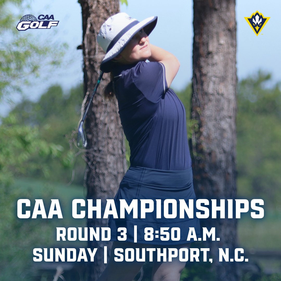 uncwwomensgolf's tweet photo. With a five-shot lead, #UNCW will begin the final round of the #CAAChamps at Hole #1 of the Reserve Course at St. James at 8:50 a.m. on Sunday.

Admission and parking are free for spectators!

Full Round 3 Pairings 👉 https://t.co/xxH7Bv6tTw https://t.co/URXohkN8f9