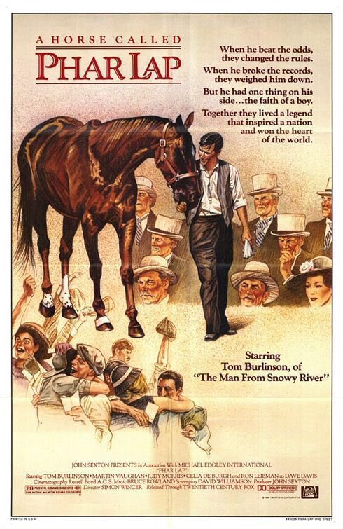 🎬MOVIE HISTORY: 40 years ago today, April 13, 1984, the movie ‘Phar Lap’ opened in US theaters!

#TomBurlinson #RichardMorgan #RobertGrubb #MartinVaughn #RonLiebman #PatThomson #GiaCarides #JudyMorris #VincentBall #RedmondPhillips #PeterWhitford #JohnStanton #MaggieMillar