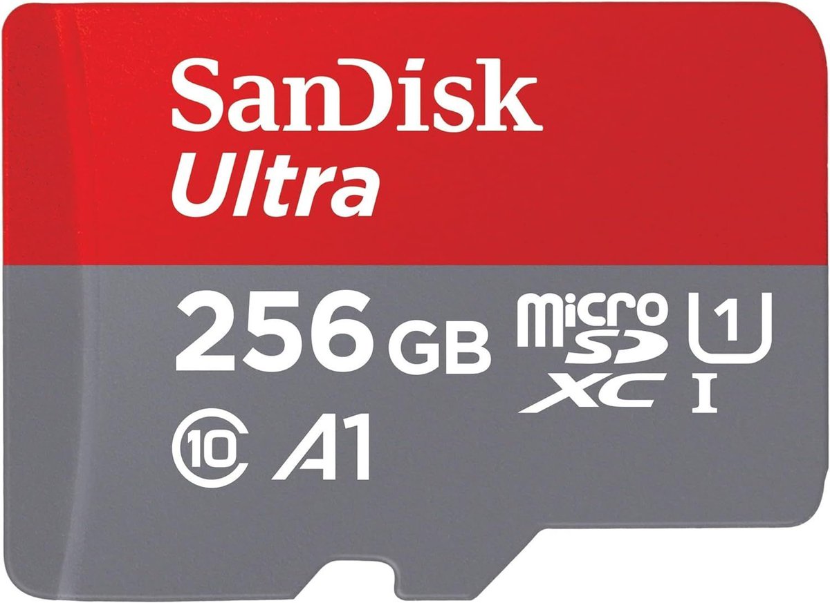 SanDisk 256 Go Ultra microSDXC UHS-I Carte + Adaptateur SD, avec jusqu'à 150 Mo/s, Classe 10, U1, homologuée A1 à 22.99€ sur ```Amazon FR``` ! ► amazon.fr/dp/B0B7NV73PJ?… #Publicité