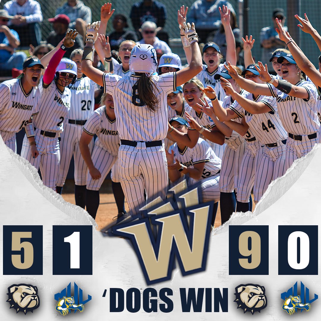 Wingate Bulldogs (@wu_bulldogs) on Twitter photo 🧹 BULLDOGS SWEEP 🧹
Savanna Brooks blasts FOUR HOMERS to become Wingate’s all-time home run leader as #10 <a href="/WingateSoftball/">Wingate Softball</a> picks up another doubleheader SAC sweep!!
2️⃣1️⃣ straight dubs for the ‘Dogs, moving to 41-6 overall & 19-1 in the SAC!
#OneDog 🧹 BULLDOGS SWEEP 🧹
Savanna Brooks blasts FOUR HOMERS to become Wingate’s all-time home run leader as #10 <a href="/WingateSoftball/">Wingate Softball</a> picks up another doubleheader SAC sweep!!
2️⃣1️⃣ straight dubs for the ‘Dogs, moving to 41-6 overall & 19-1 in the SAC!
#OneDog
