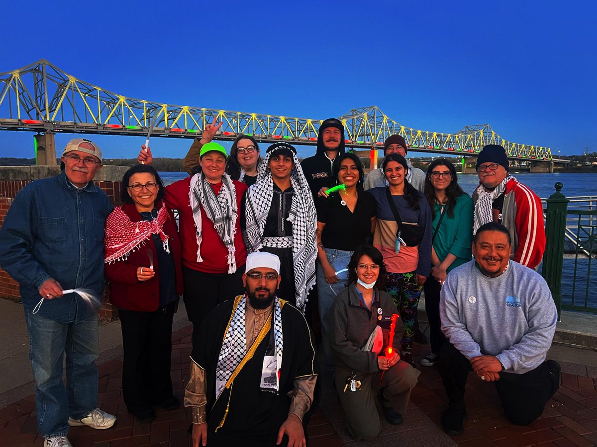 What a POWERFUL event, our team member, Sonny joined the Peoria for Palestine group at a 12-hour event reading the names of the martyrs in Palestine, ending with the Bob Michel Bridge Lighting! Standing in Solidarity, Standing United! ✊🕊️