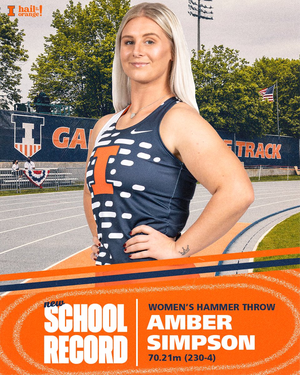 Amber cracks the 70 meter mark for the first time in her career. She is rewarded with a school record and the nation's second-best mark! #Illini I #HTTO I #WhyNotILL