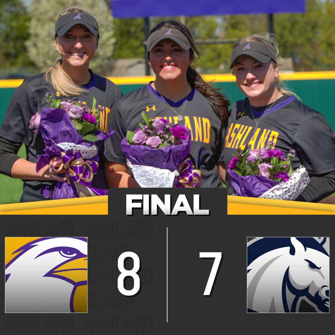 A 7⃣-run rally in Game 1 allowed softball to split with Hillsdale today on Senior Day! 📝 goashlandeagles.com/news/2024/4/13…