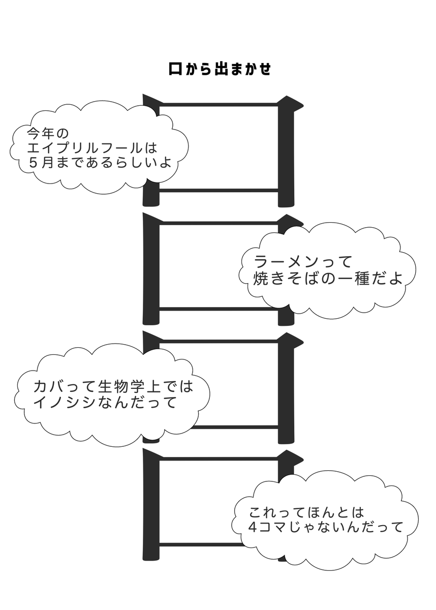 口から出まかせ
#現代4コマ 