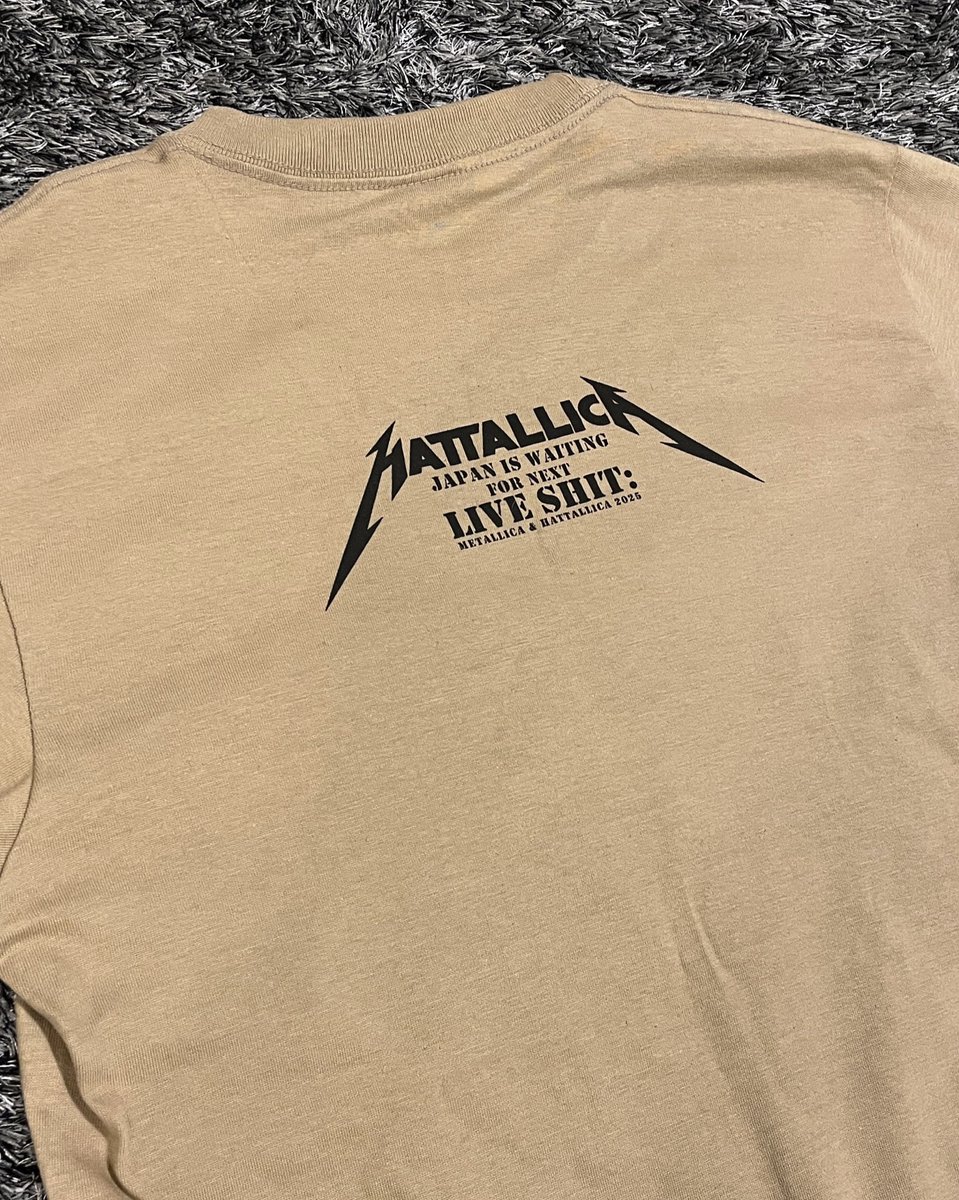 おはようヘヴィメタル🤘🏻👩🏻‍🦱
明日15日の渋谷duo公演で販売するTシャツです。
売り上げの一部を被災地へ寄付します。
復興の後押しにメタリカ来日も決まったら良いな、
という思いを込めて。🤘🏻

それと、
#hattallica #cicadas 大阪名古屋公演でチャリティー販売した義援金は近日中に発表します。🤘🏻