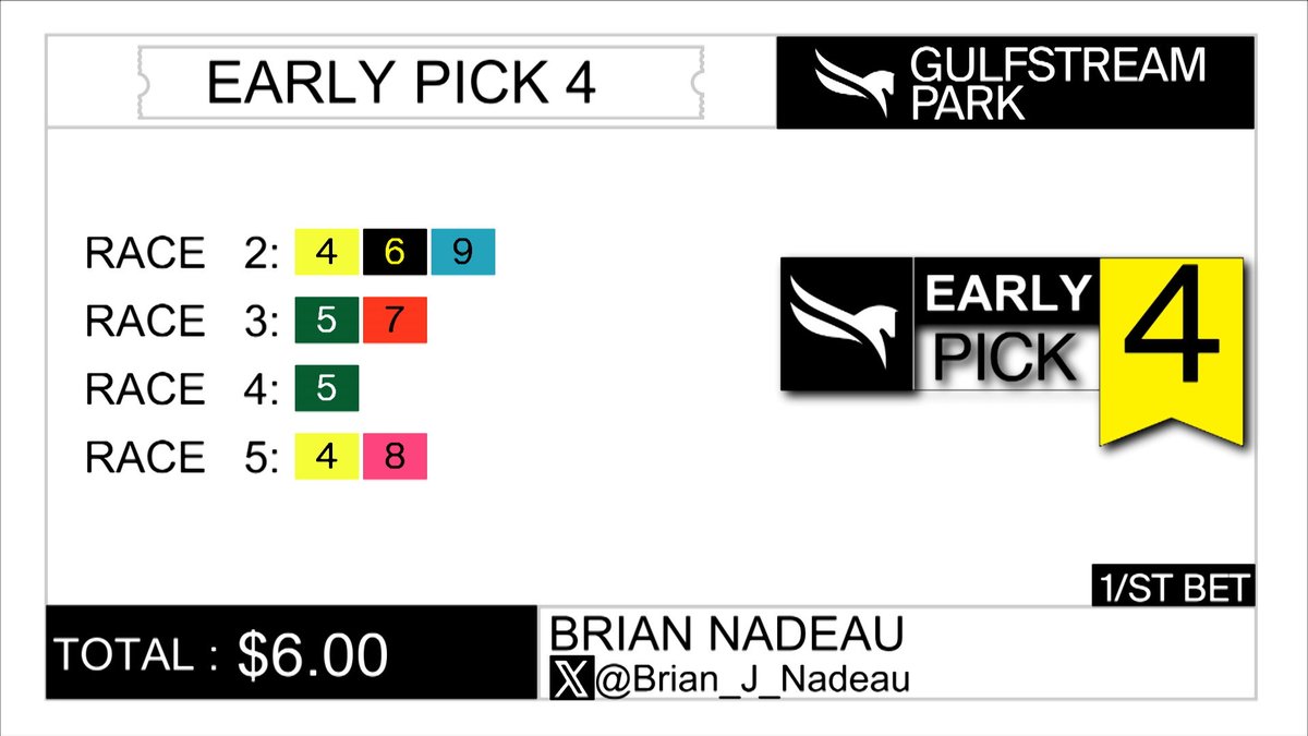 Early Pk4 time ⁦@GulfstreamPark⁩: