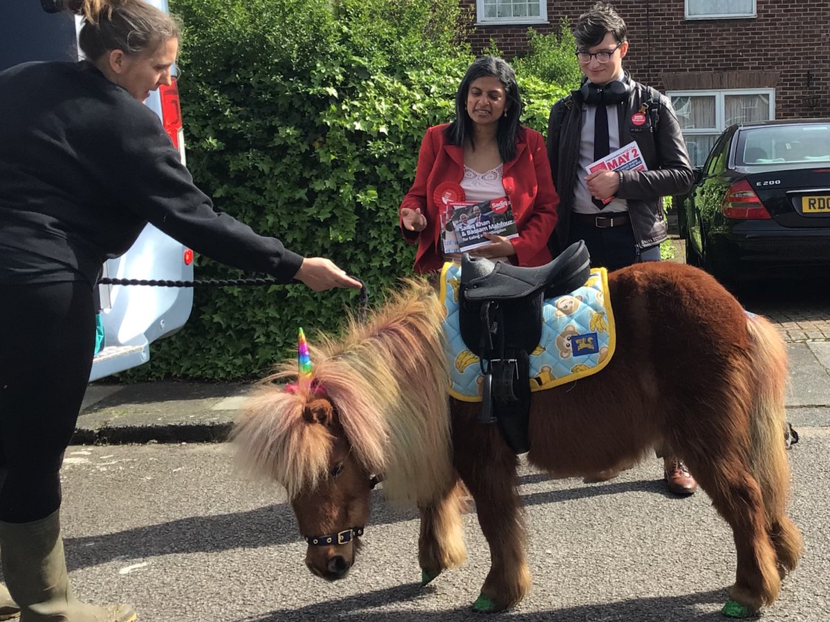 Glorious sunshine on #LabourDoorstep all day in East Acton with @CllrAnand @claire_tigher and others. Loads of support for @SadiqKhan @BassamMahfouz - even from equine community!