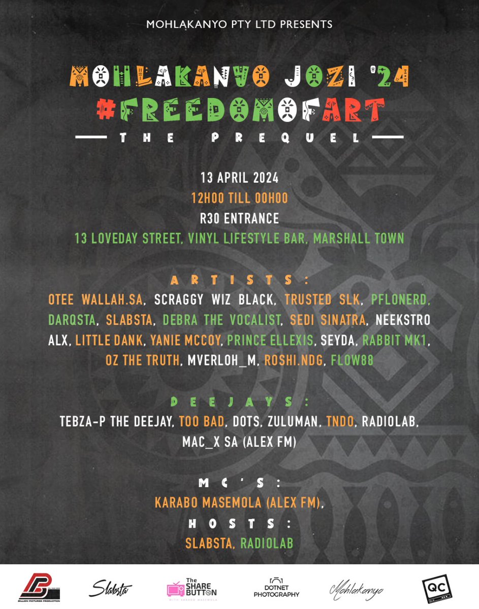 In the mix tonight from 22:00 to 23:00 at Mohlakanyo Jozi