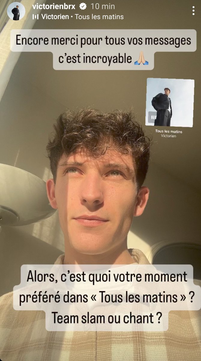 MargotAndCo_'s tweet photo. 👏🏻 Bravo @VictorienBrx pour ce beau titre 🫶🏻🎵🎶 #Staracademy 
(Story Insta Vic) https://t.co/gBZQEQrkyU