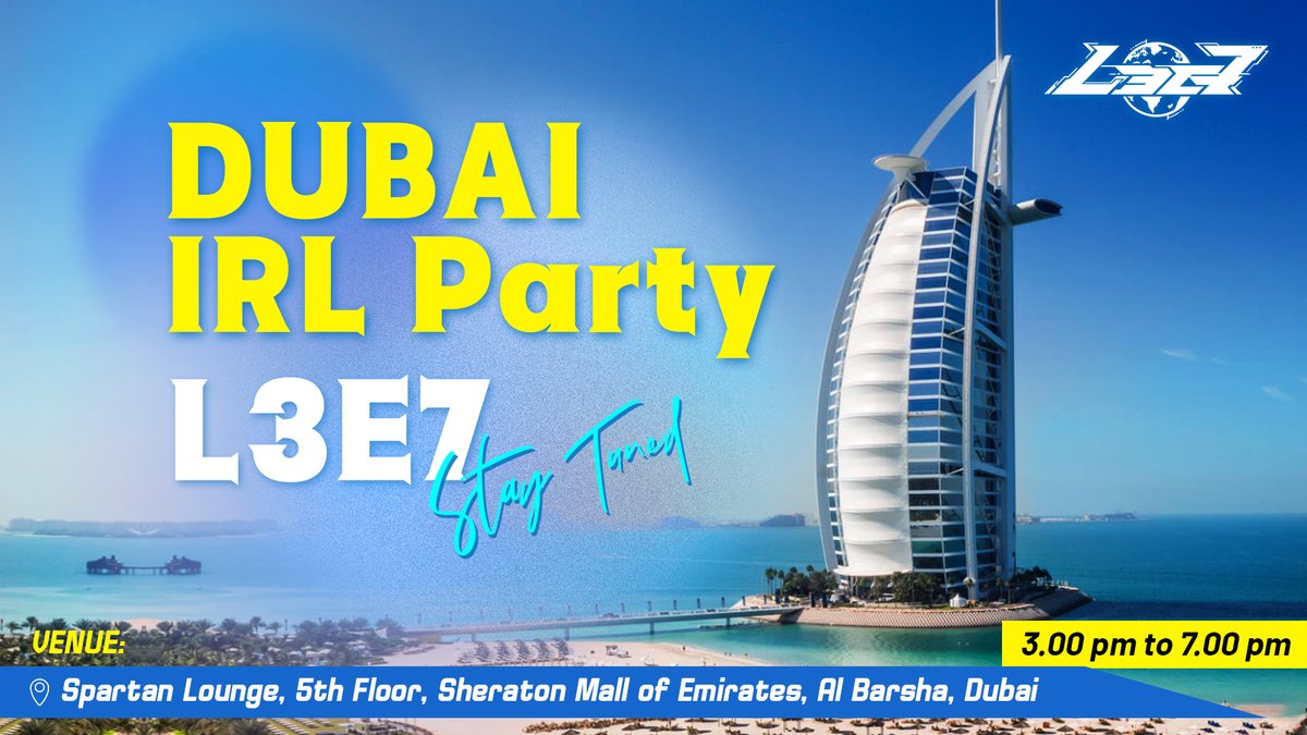 Hello, Dubai!

Register to RSVP for the IRL party on April 19th if you are interested: lu.ma/l3e7-dubai ✨