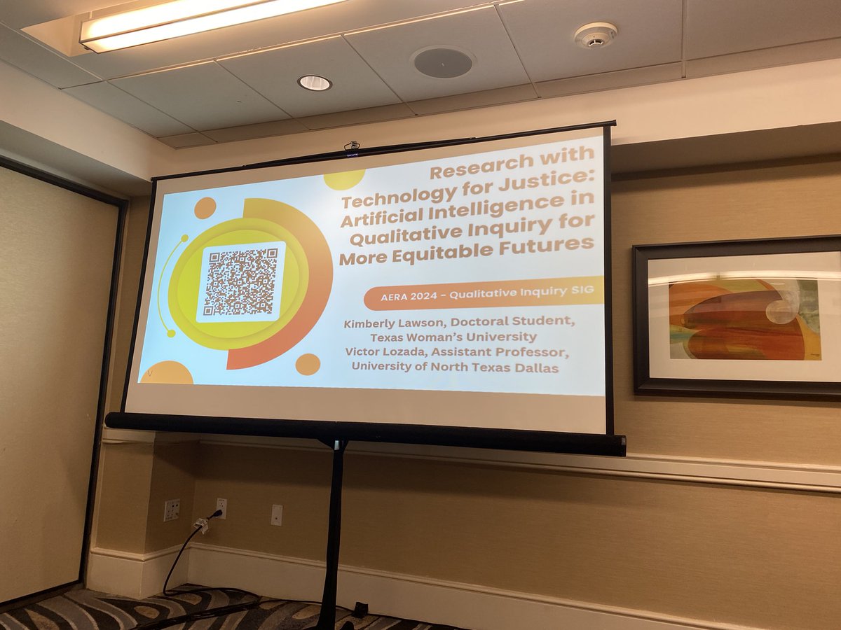 LozadaTeaches's tweet photo. Fantastic work from @TWULitandLearn  doctoral student @KYLawson17 about using generative AI in qualitative research. 

@UNTDallas 
@AERA_EdResearch 
#AERA2024 https://t.co/GzN2JEIPuB
