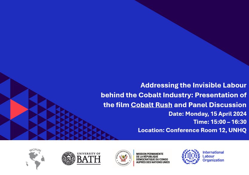 🔋 As cobalt demand soars for green tech, it's crucial to address the rights of those who mine it. Join our panel of experts from @ILO and partners at the @UN on April 15 to discuss how we can make cobalt mining ethical and sustainable. #EnergyTransition #ChooseSustainability