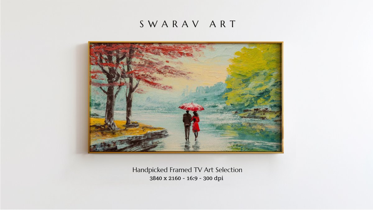 Romantic Stroll: Acrylic River Walk Samsung Frame TV Art, Coup by SwaravArt #ArtMeetsTech #SamsungFrameTV #DigitalArt #LivingRoomGoals #DigitalPrint #HomeDecor #FrameTVArt #painting #etsy #AcrylicArt etsy.me/4cZwDYv via @Etsy