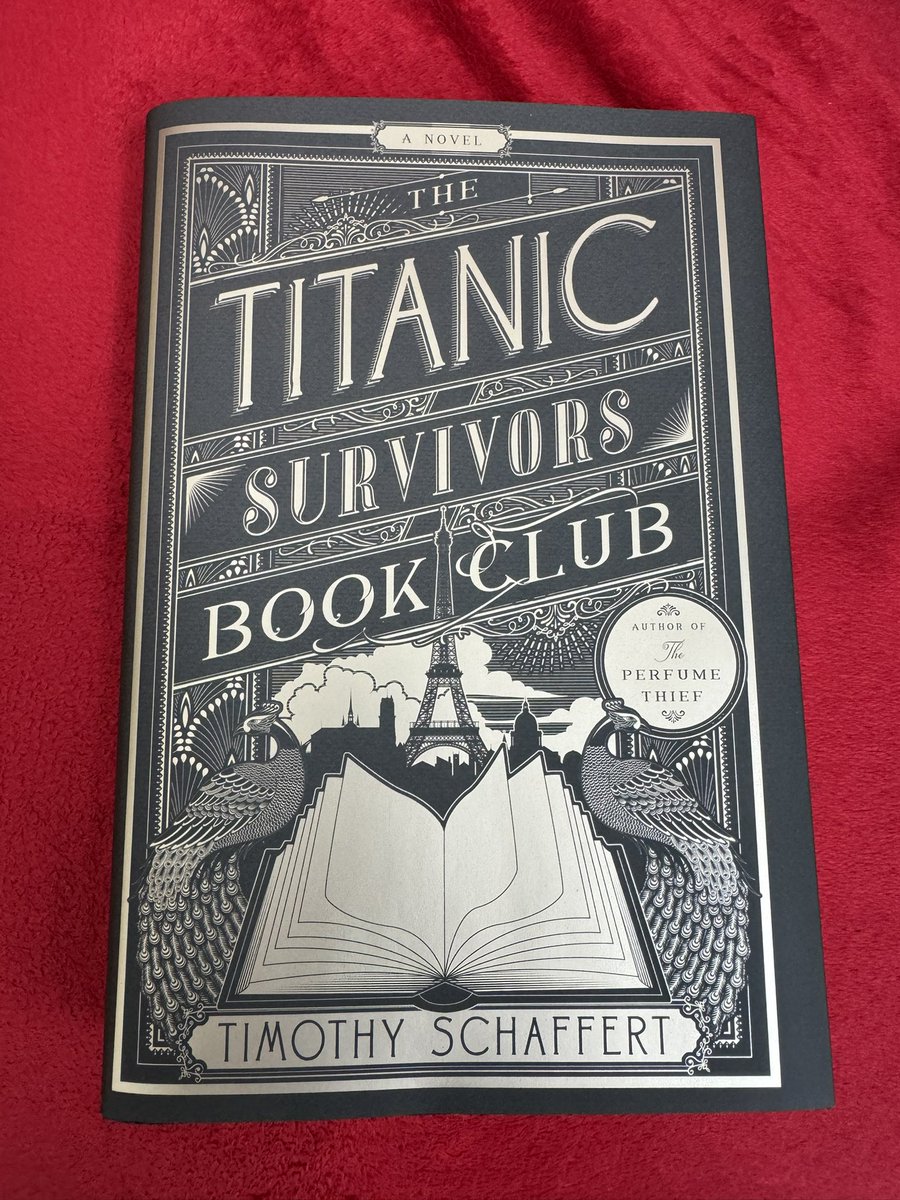Getting ready to dive into this beauty. THE TITANIC SURVIVORS BOOK CLUB by .@timschaffert. I loved THE PERFUME THIEF and his #candywrapperfashion. #books #reading