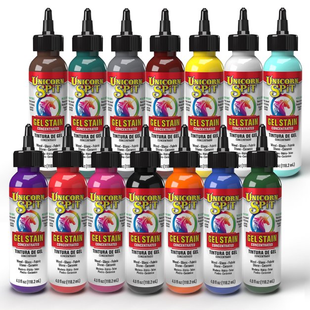 UNICORN SPiT is a paint, gel stain and glaze concentrate – all in one bottle. Works beautifully on wood, glass, metal, fabric, pottery, wicker, concrete & laminate.   tinyurl.com/6zxusewx 

#wood #woodworking #woodstain #art #paint #stain #DIY #maker #create #UnicornSPiT