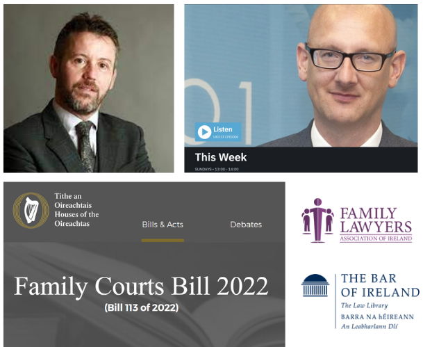 🎧 Coming up tomorrow at 1pm - Paul McCarthy SC joins @MrJustinMac on @thisweekrte Radio One to debate a key aspect of the Family Courts Bill 2022. ➖With a 80%+ response rate, members of The Family Lawyers Association have indicated through a recent survey, that the route to…