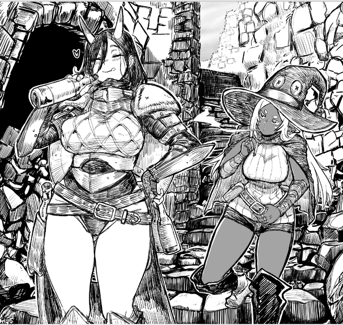 告知イラストできた、主人公2人('◇')ゞ詳細はそのうち追って 