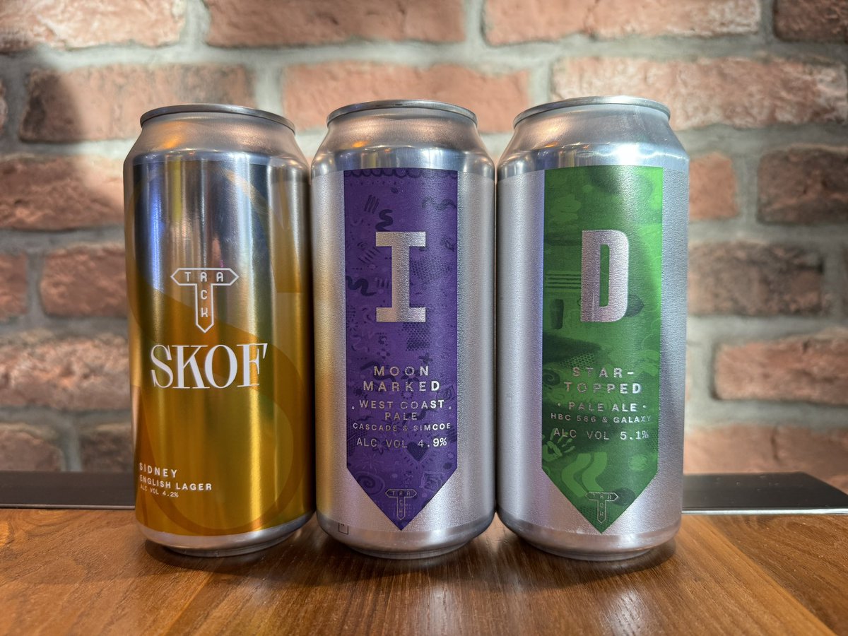 New in from @trackbrewingco -Sidney 4.2% English Lager -Moon Marked 4.9% West Coast Pale -Star Topped 5.1% Pale