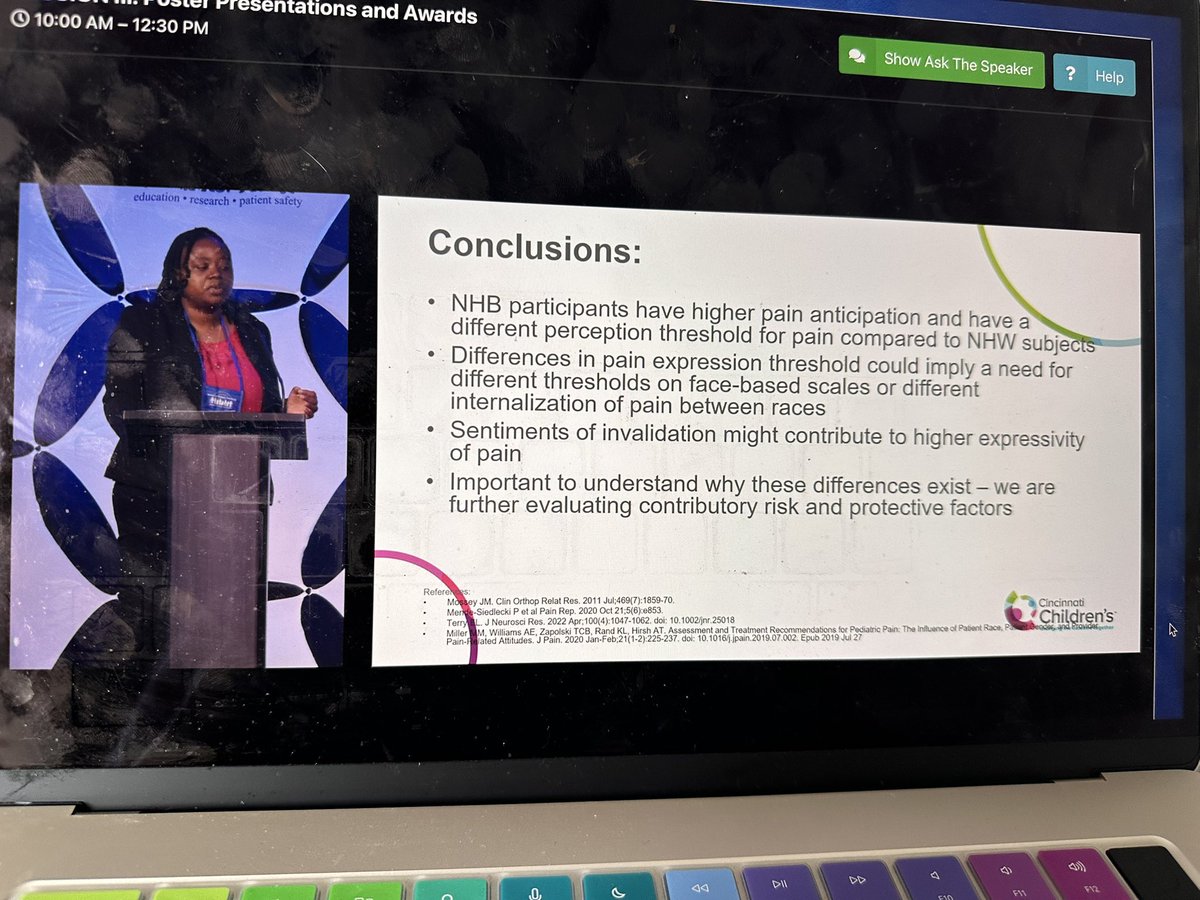 @PediAnesthesia #PedsAnes24 @PedsPainMed interesting and important study on pain anticipation and perception in Black and White children. Black children have higher anticipation of pain