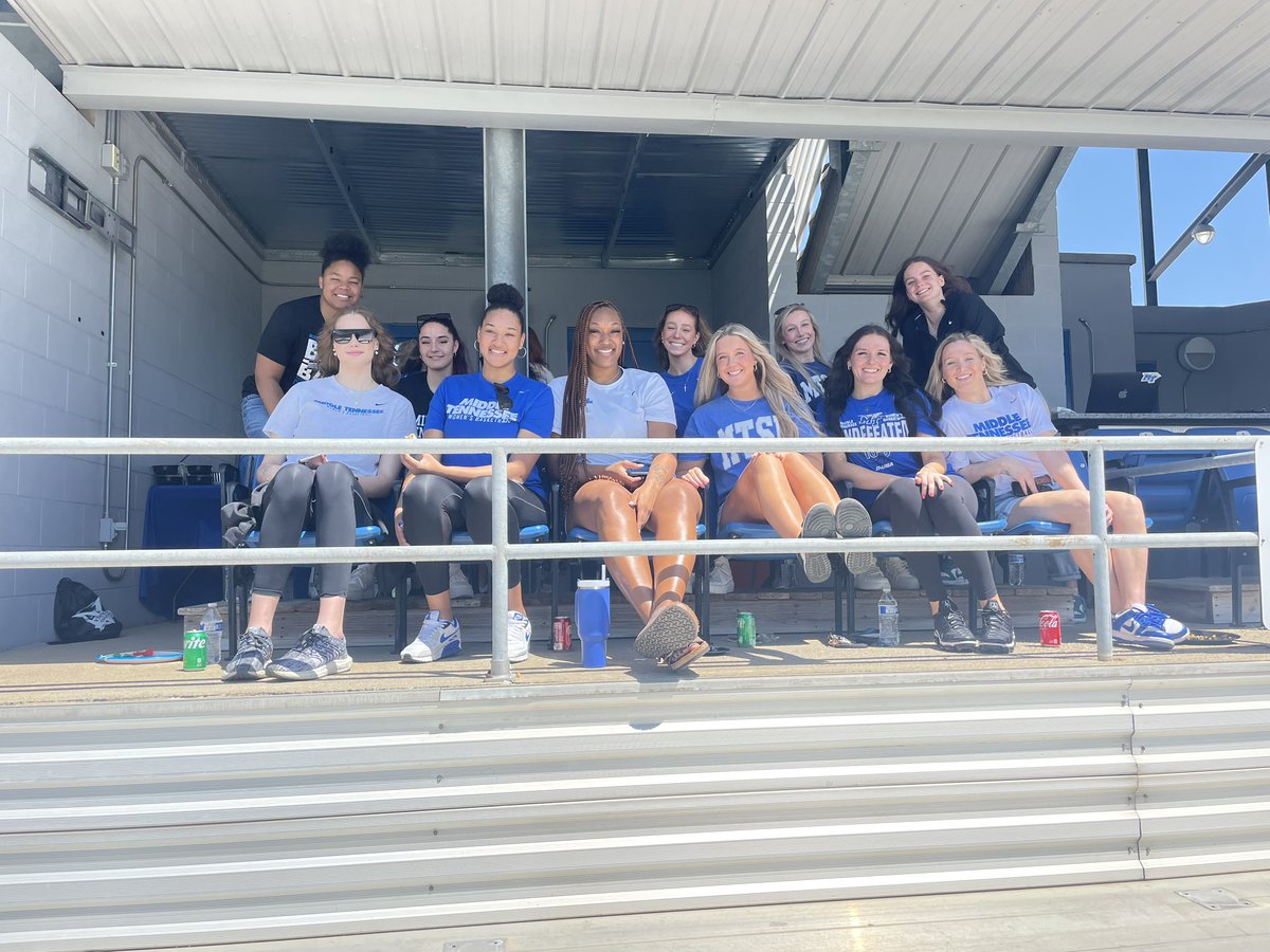 Great Day with <a href="/MT_WBB/">Middle Tennessee Women's Basketball</a> supporting <a href="/MT_FB/">Middle Tennessee Football</a> #BLUEnited