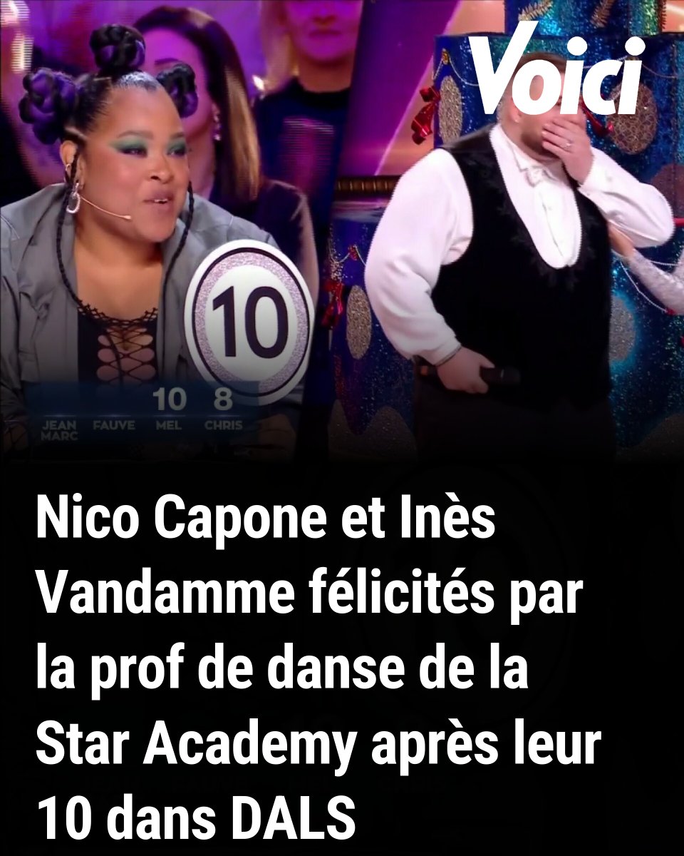 « Tellement mérité » : Nico Capone et Inès Vandamme félicités par la prof de danse de la Star Academy après leur 10 dans DALS ➡️ l.voici.fr/kYS