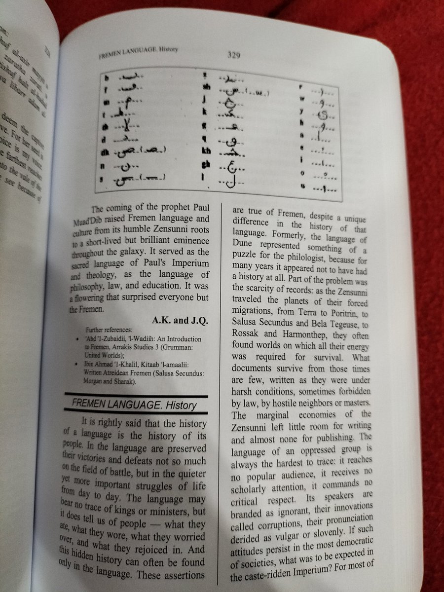 La aproximación más cercana al lenguaje Fremen (aunque no canónica) la tenemos en la Dune Encyclopedia. #Dune