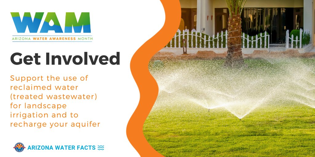 #WaterAwarenessMonth #Tip: Support the use of reclaimed water (treated wastewater) for landscape irrigation and to recharge your aquifer ow.ly/Noxm50Rfk0i