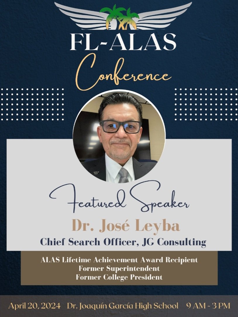 Join us to hear from Dr. Leyba, recipient of the 2023 @ALASEDU Lifetime Achievement Award, a former superintendent, former college president, and former ALAS #SLA instructor, at our 12th annual @Florida_ALAS Conference on April 20th @DrGarciaHS in @pbcsd. sites.google.com/view/flalascon…