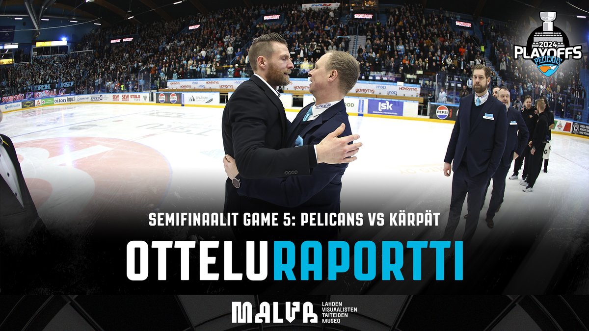 Pelicansin ja Kärppien viidennestä semifinaalista muodostui hurja trilleri, joka päättyi jatkoerässä Konsta Hirvosen iskemään 2–1-osumaan. Pelicans ja Tappara kohtaavat näin Liigan finaaleissa toisena keväänä peräkkäin. pelicans.fi/fi-fi/article/… #PelicansFi #Kärpät #Liiga