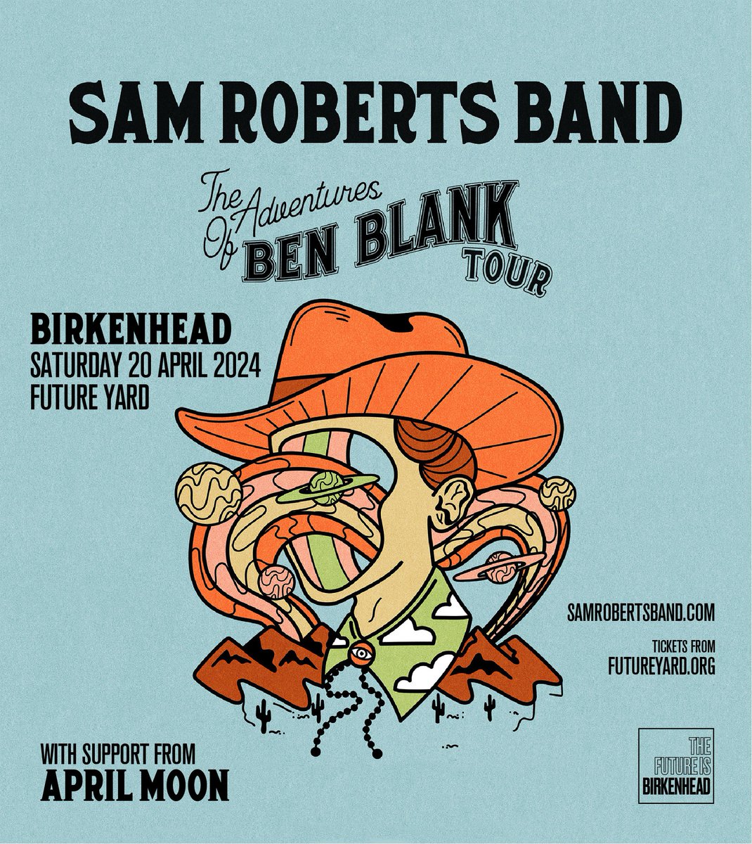 1 week until we support @samrobertsband at @future_yard in Birkenhead! 🎵 Grab your tickets here: futureyard.org/listings/sam-r… #birkenhead #altcountry #futureyard #samrobertsband @LiverpoolBands