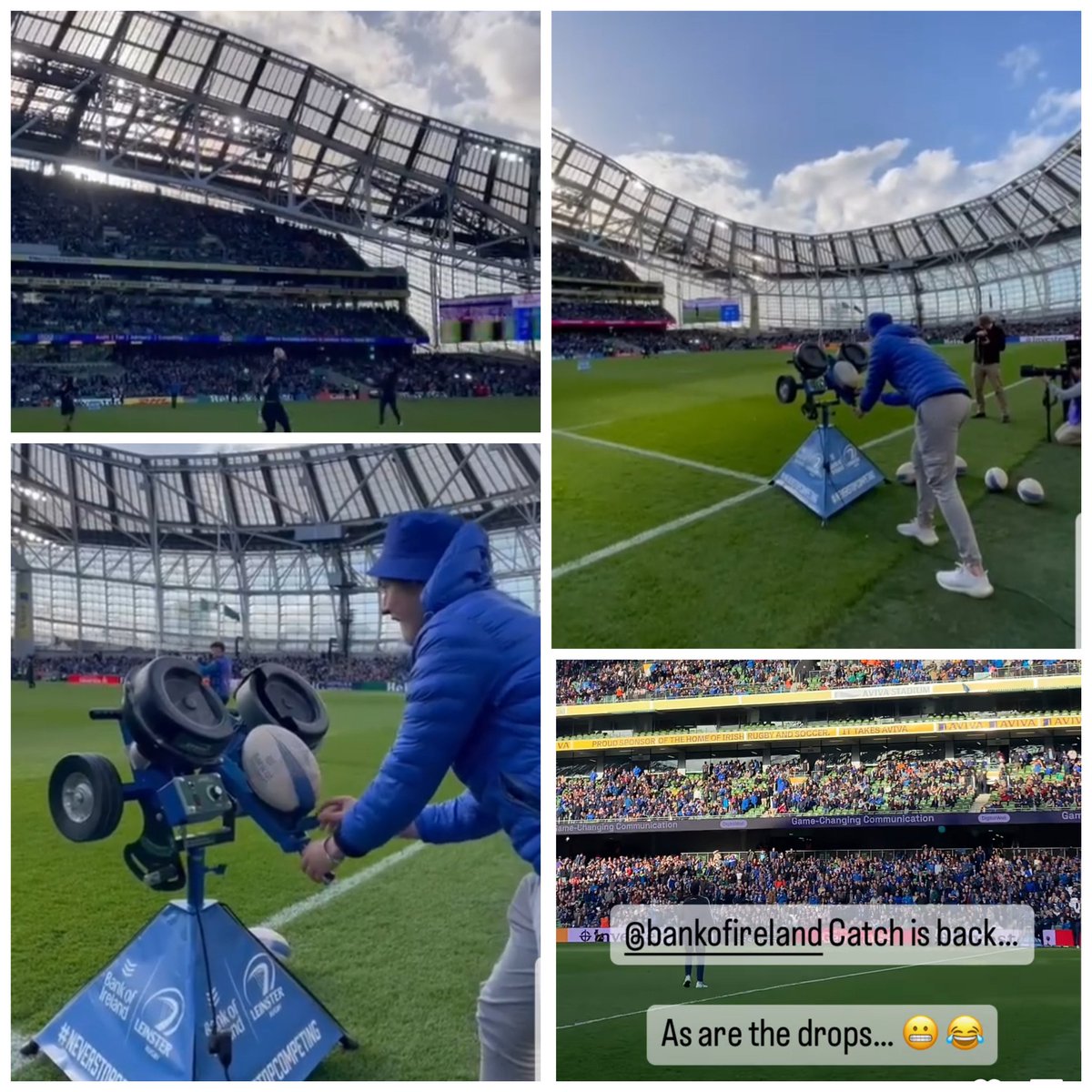 We're back @AVIVAStadium with Bank of Ireland's The Catch on pitch at half time #neverstopcompeting @bankofireland @leinsterrugby #LEIvSR