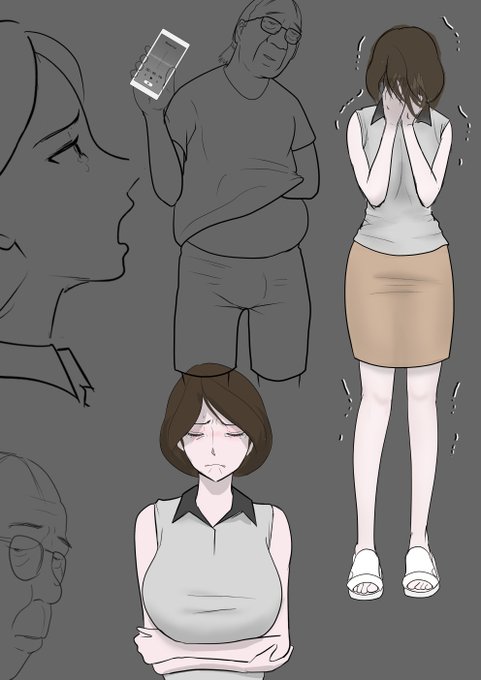 今日のマンガ進捗…
「あーあ泣ーかしたー泣ーかしたー」
なんとか伝わりそうな感じを掘り出せた気もしますが、両手で顔を覆ったときにボインがどうムニュっとなるかがまったくわからず誤魔化してますー
モデルさんいたらなあ…(ボインの) 