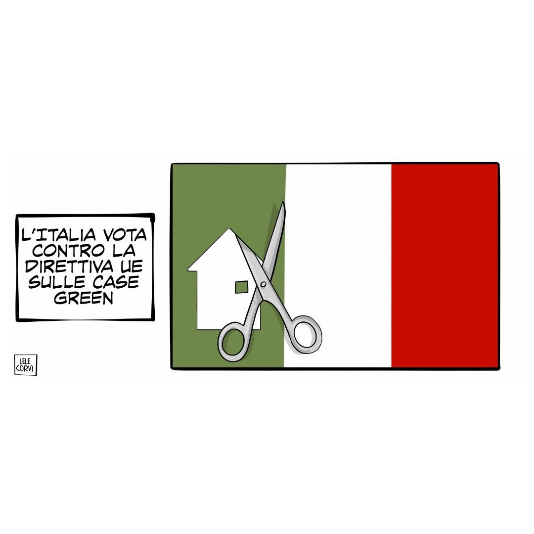 Verde
Per Il Cittadino
#CaseGreen #Ue #Italia #EmergenzaClimatica #Ambiente
#lelecorvi #satira