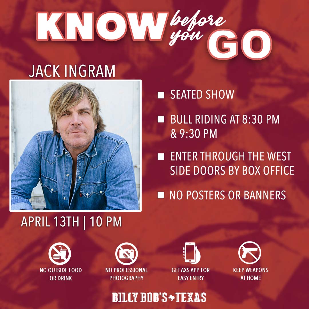 COMING TO THE SHOW? KNOW BEFORE YOU GO!⁠ ⁠ Doors- 6 PM⁠ Southern Chrome on the Honky Tonk Stage - 8 PM⁠ @JackIngram on the Main Stage - 10 PM
