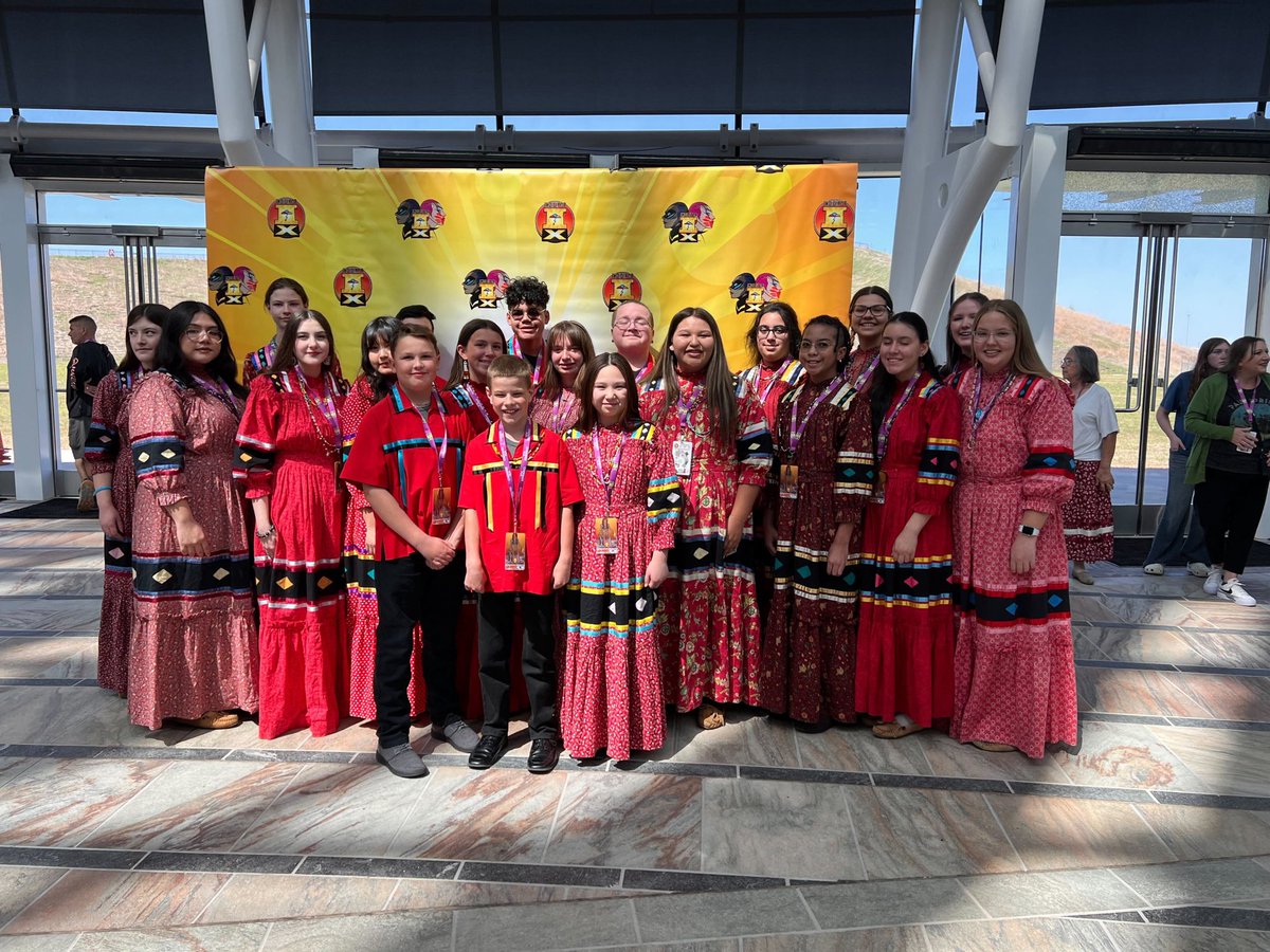 IndigenousCon's tweet photo. Cherokee Youth Choir in the house for #IndigipopX! They’ll be adding music to our Grand Celebration at 1 pm in the 5 Moons Theater at First Americans Museum! It’s gonna be a packed house! #IndigenousOutLoud #IPX2024 https://t.co/dbxWp18o8d