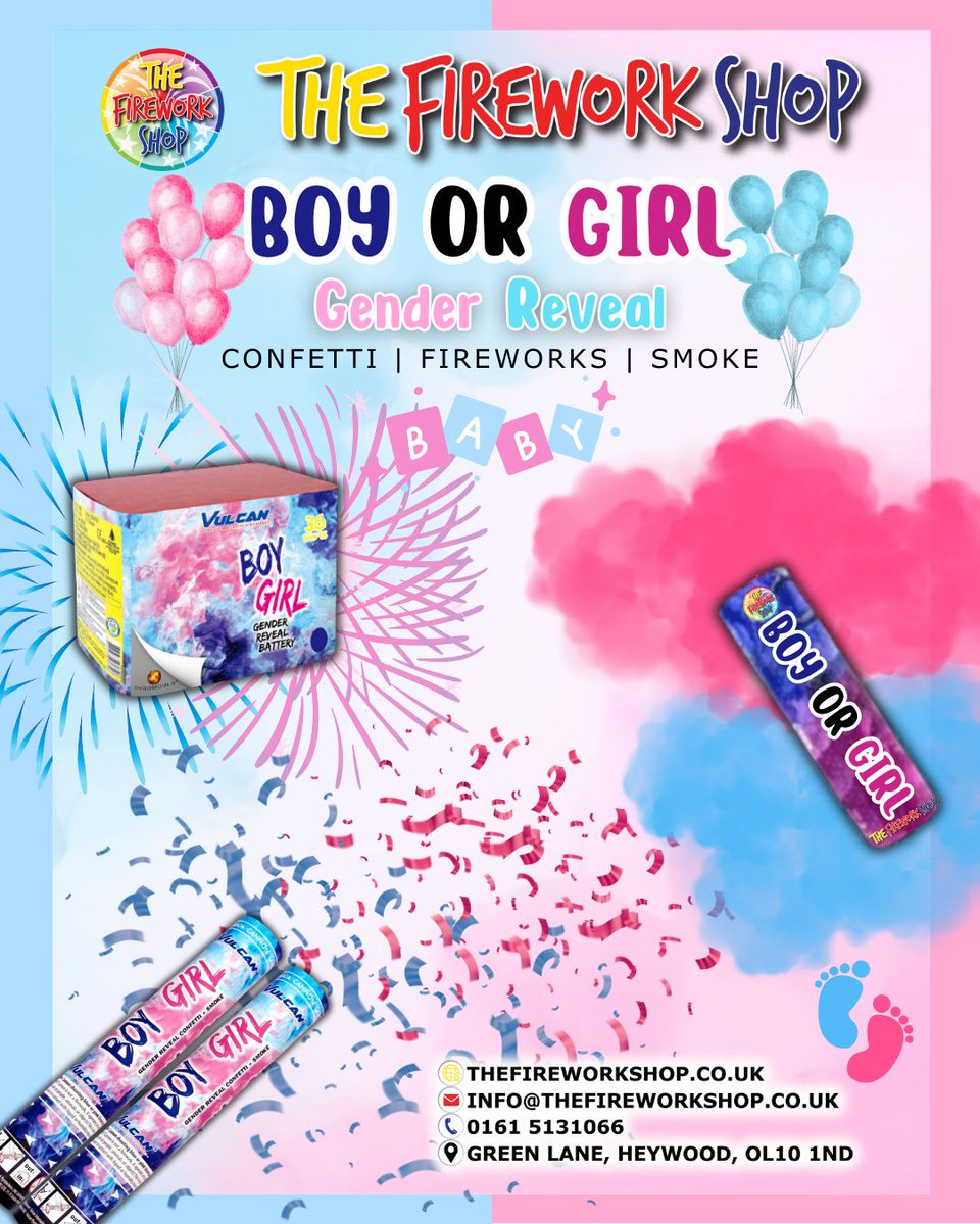 #BulldogFireworks
#TheFireworkShop
#GenderReveal
#BoyOrGirl
#GenderParty
#GenderFireworks
#GenderConfetti
#PinkOrBlue