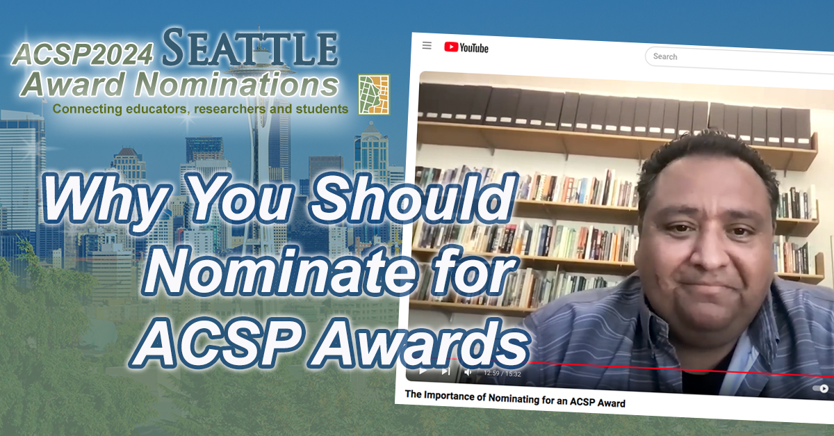 🏆 Gerard Sandoval's Chester Rapkin Award win highlights the transformative impact of ACSP recognition. His story underscores the importance of seeking acknowledgment for scholarly contributions. Discover more on ACSP's YouTube channel! ow.ly/Okte50RbGuc