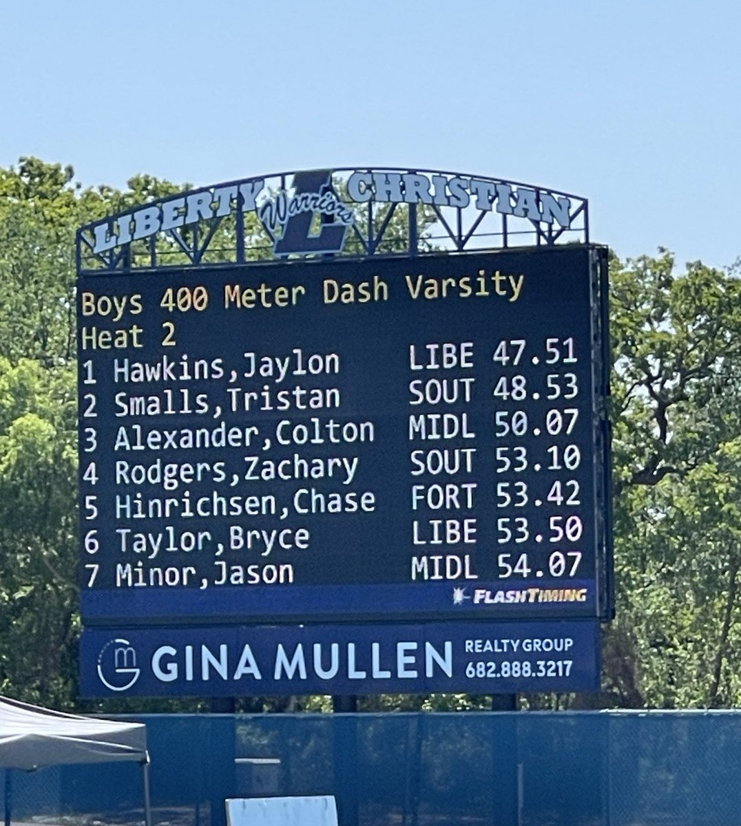 District Champ, New School Record. #PR 47.51 @LCS_Track @LCS__Football @MikeRoach247 @BHoward_11 @MarshallRivals