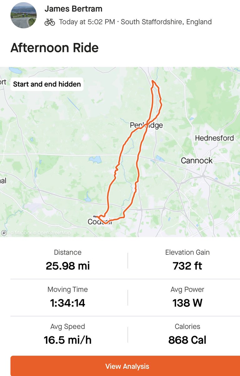 JamesBertram17's tweet photo. Nice early evening solo spin to Stafford and back,fitness coming back for 5 days holiday next week.
#cyclingdaily #MentalHealthAwareness #itsoknottobeok https://t.co/jneWb3oqj8
