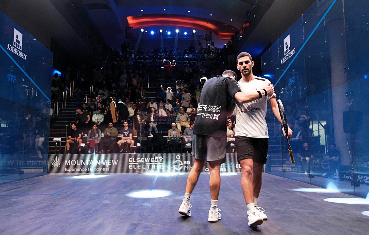 What a comeback from @karimabdelgawad !!! M R2 : [3] Karim Abdel Gawad (Egy) 3-2 [9/16] Aly Abou Eleinen (Egy) 8-11, 7-11, 11-7, 11-8, 11-7 (97m)