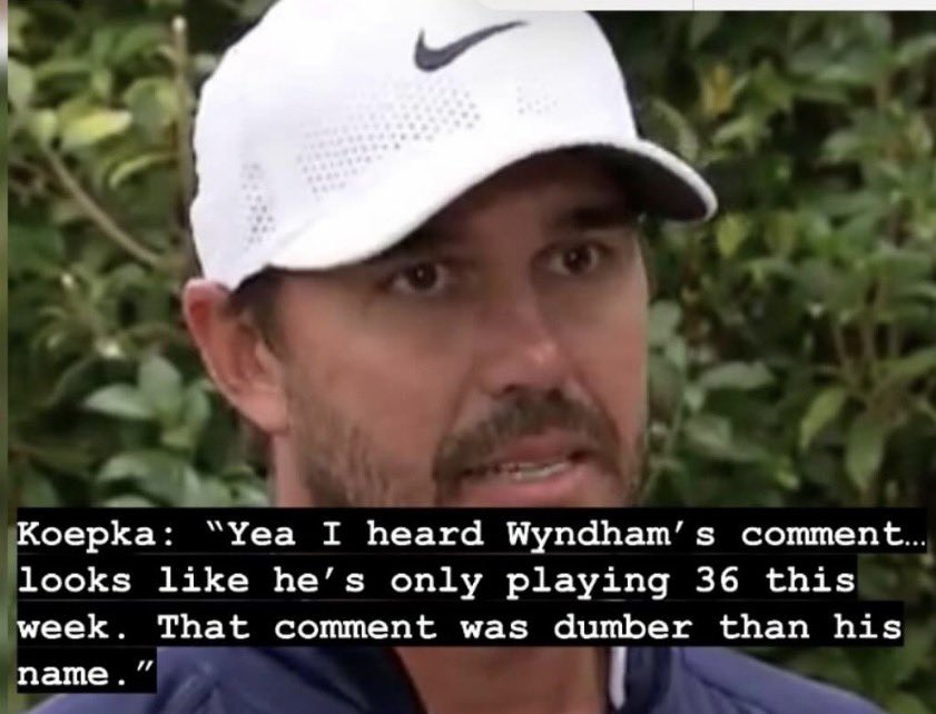PGATUOR's tweet photo. Brooks Koepka’s response to Wyndham Clark’s LIV comment 👀🔥 https://t.co/3EZsOn43WB