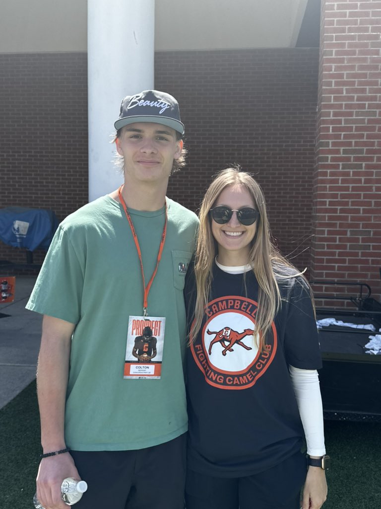 ColtenSeifert's tweet photo. Had a great time at the @GoCamelsFB spring game. Thank you so much for the great hospitality and can’t wait to get back on campus.@Coach_BHarris @isabellabogdan @CoachEDaniels @CoachChiappelli @PeterChungFB @CoachDan_Y @CoachBatts https://t.co/FLNzGO1WHQ
