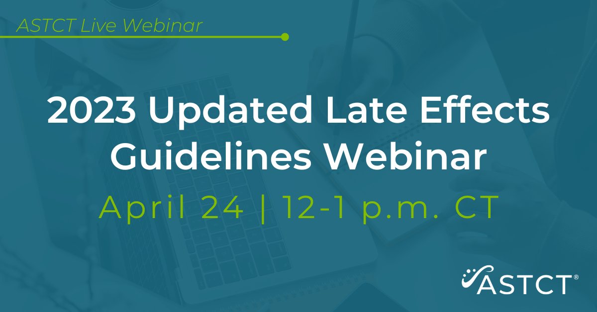 The number of long-term survivors of #HCT and #celltherapy is rapidly expanding. This webinar will review the 2023 updated guidelines for pediatric &amp; adult survivorship, while highlighting the changes to the guidelines from 2012. Register now: learn.astct.org/products/2023-…