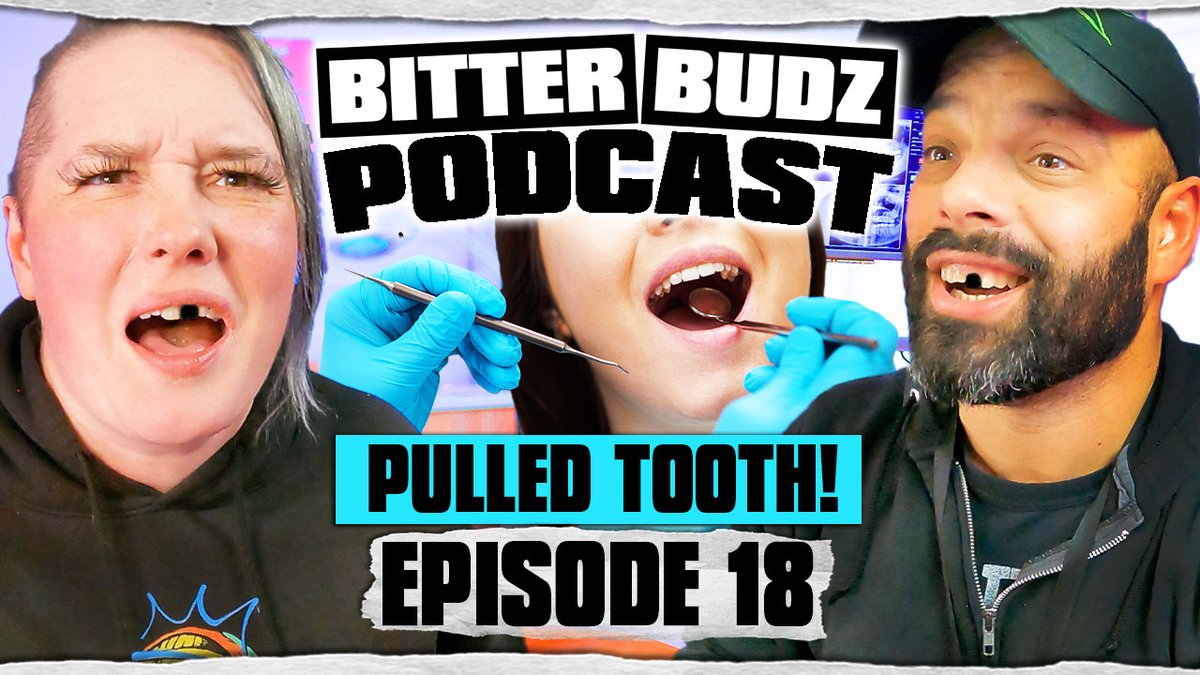 #BitterBudzPodcast Ep 18 - 'Pulled Tooth' NOW STREAMING FREE ON YOUTUBE: youtube.com/watch?v=Z01WG_… Featuring: Never before seen footage of Jessicka after getting her wisdom teeth removed w/ Gia Miller!